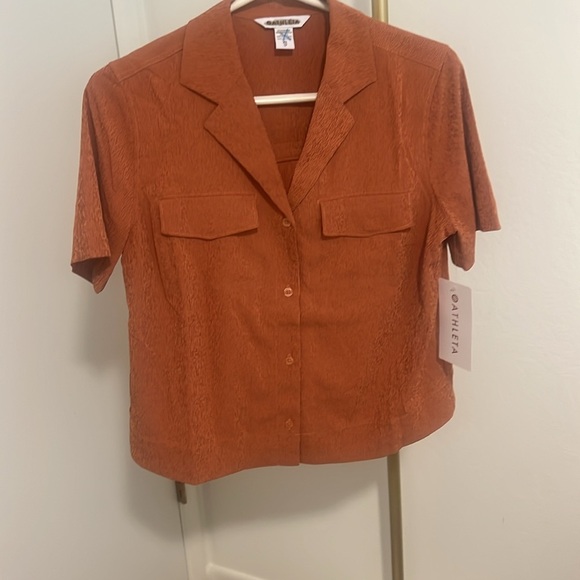NWT Athleta Echo Top Button Down Quick Dry Breathable Boxy Retro 70s Outdoor - Picture 5 of 6
